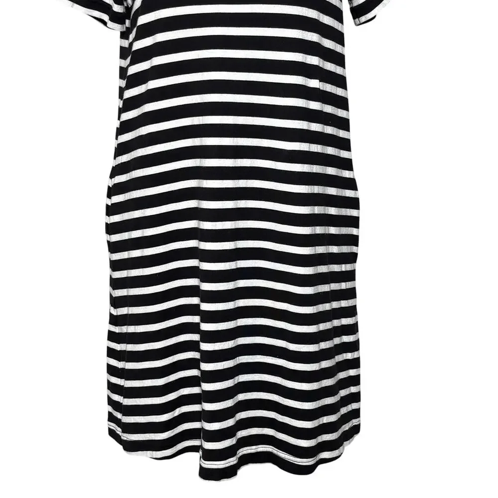 Kate Spade SZ S 100% Cotton Striped Black White Dress - Picture 3 of 12